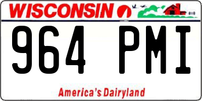 WI license plate 964PMI