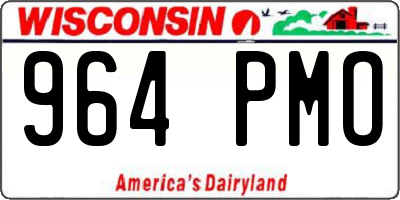WI license plate 964PMO