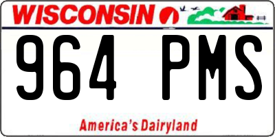 WI license plate 964PMS