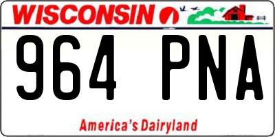 WI license plate 964PNA