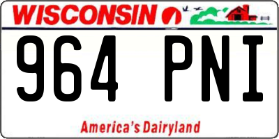 WI license plate 964PNI