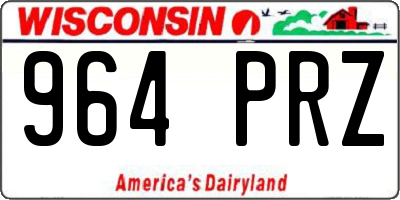 WI license plate 964PRZ