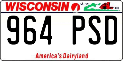 WI license plate 964PSD