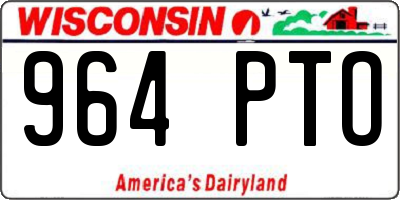 WI license plate 964PTO