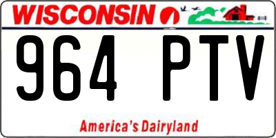 WI license plate 964PTV