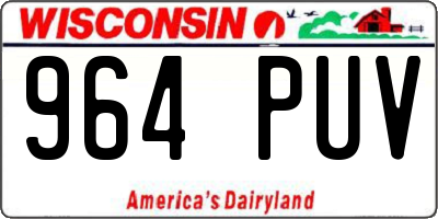 WI license plate 964PUV