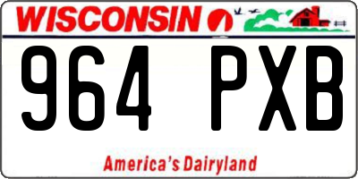 WI license plate 964PXB