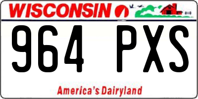 WI license plate 964PXS