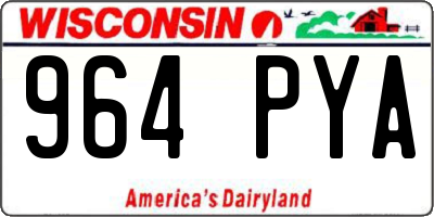 WI license plate 964PYA