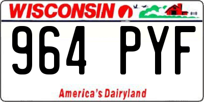 WI license plate 964PYF