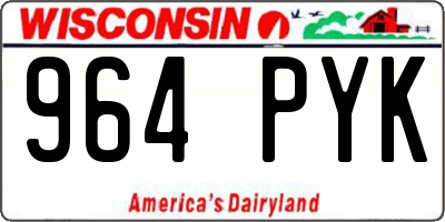 WI license plate 964PYK