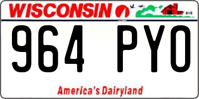 WI license plate 964PYO