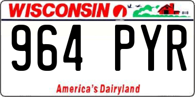 WI license plate 964PYR