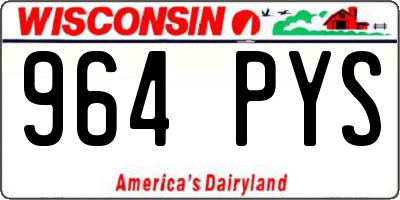 WI license plate 964PYS