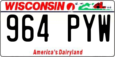 WI license plate 964PYW