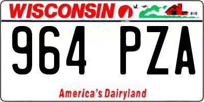 WI license plate 964PZA