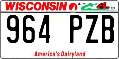 WI license plate 964PZB