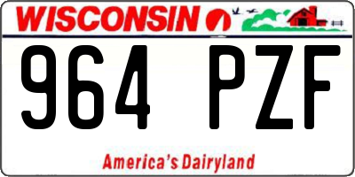 WI license plate 964PZF