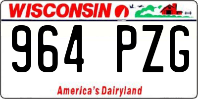 WI license plate 964PZG