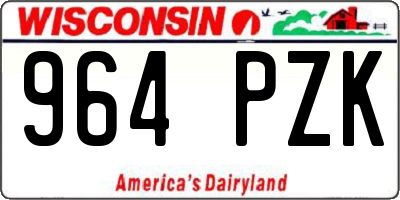 WI license plate 964PZK