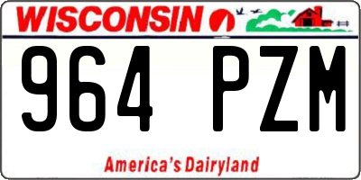 WI license plate 964PZM
