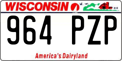 WI license plate 964PZP