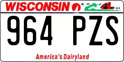 WI license plate 964PZS