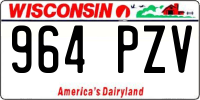 WI license plate 964PZV