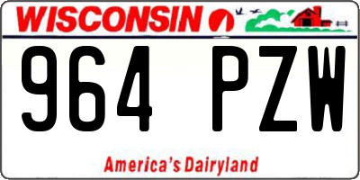 WI license plate 964PZW