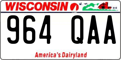 WI license plate 964QAA