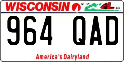 WI license plate 964QAD
