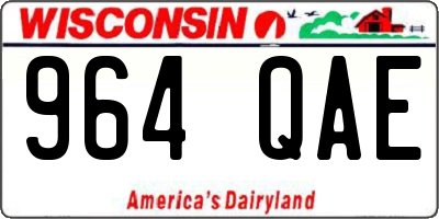 WI license plate 964QAE