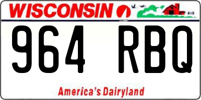 WI license plate 964RBQ
