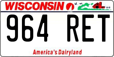 WI license plate 964RET