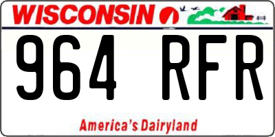 WI license plate 964RFR