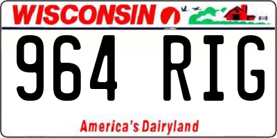 WI license plate 964RIG