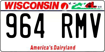 WI license plate 964RMV