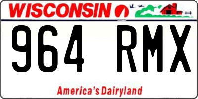 WI license plate 964RMX
