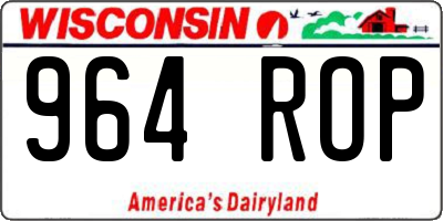 WI license plate 964ROP