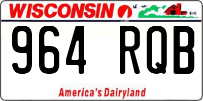 WI license plate 964RQB