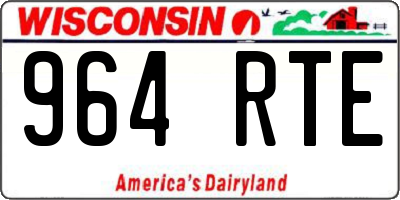 WI license plate 964RTE