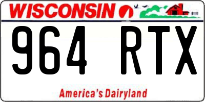 WI license plate 964RTX