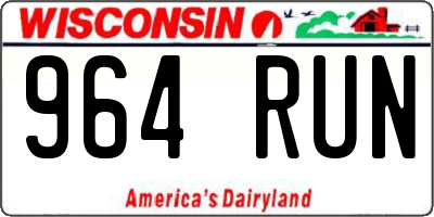 WI license plate 964RUN