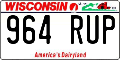 WI license plate 964RUP