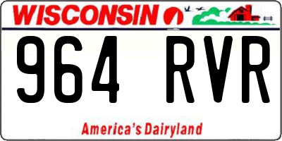 WI license plate 964RVR