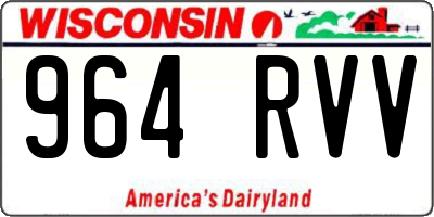 WI license plate 964RVV