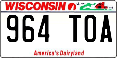 WI license plate 964TOA