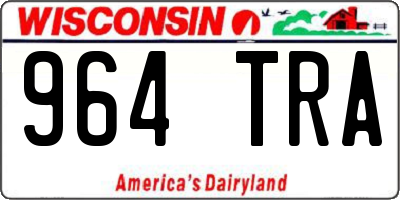 WI license plate 964TRA