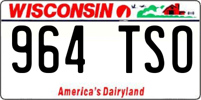 WI license plate 964TSO