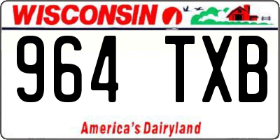 WI license plate 964TXB